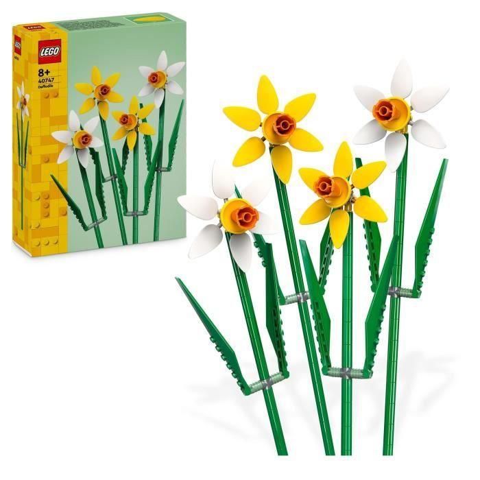 LEGO 40747 Narcisos Flowers Set de Construcción Coleccionable - Ramillete de 4 Flores Amarillas y Blancas, Ideal Regalo Decorativo