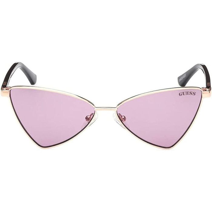 Guess Gafas GU8286 28Y Gafas de Sol para Mujer, Montura Oro Rosa Brillante, Lente Violeta 1