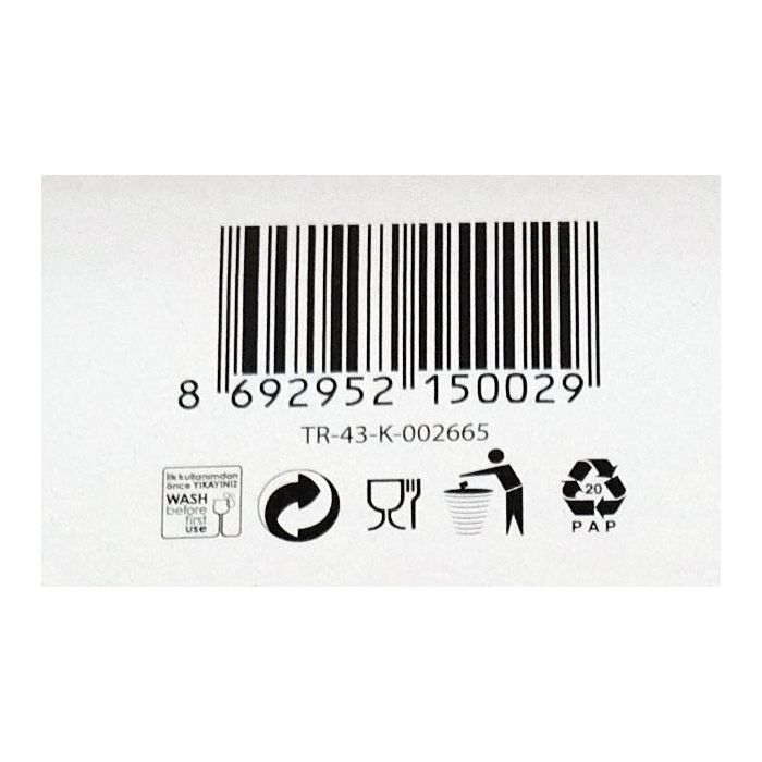 Lav Set 6 Vasos C/Asa 250 Cc Colección Vega 10 x 7.5 x 10 cm (8 Cajas)