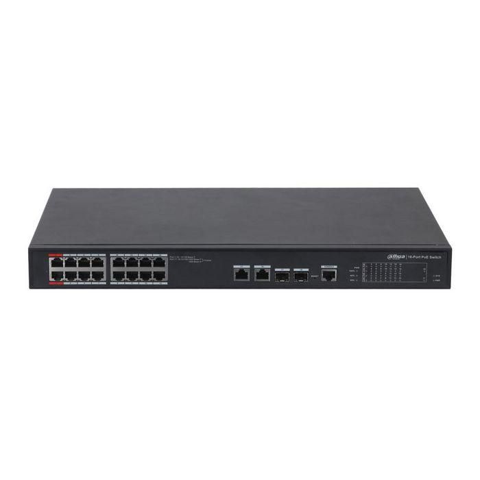 Dahua Switch PoE 16 puertos 100 Mbps + 2 Gigabit L2 gestionable Dahua Switch PoE 16 puertos 100 Mbps + 2 Gigabit L2 gestionable