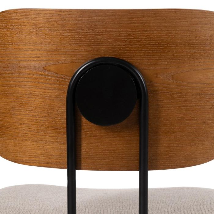 Silla Marrón-Crema Tejido-Metal Salón 48 X 55 X 82,50 cm