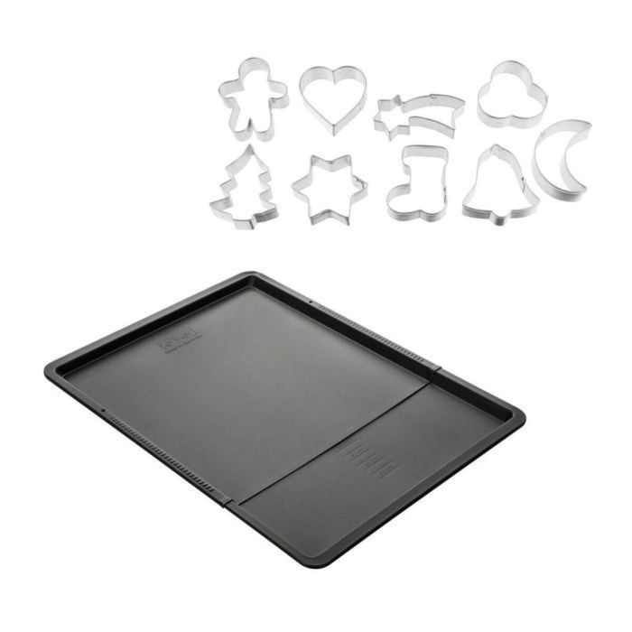 Zenker ZEN3176239998764 - Juego con Bandeja de Horno Extensible y 9 Cortadores de Galletas en Percha