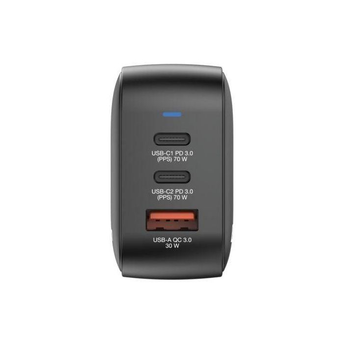 Verbatim 32229 Cargador de Pared Mini GaN 70W Universal para Viaje con Enchufes Múltiples 3 Puertos (2xUSB-C, 1xUSB-A) PD 3.0 QC 3.0 2 Verbatim 32229 Cargador de Pared Mini GaN 70W Universal para Viaje con Enchufes Múltiples 3 Puertos (2xUSB-C, 1xUSB-A) PD 3.0 QC 3.0 2