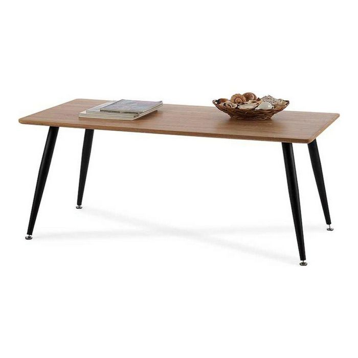 Mesa de centro efecto madera Giftdecor 60x110x45 cm - DM, melamina, metal - Color madera y negro Mesa de centro efecto madera Giftdecor 60x110x45 cm - DM, melamina, metal - Color madera y negro