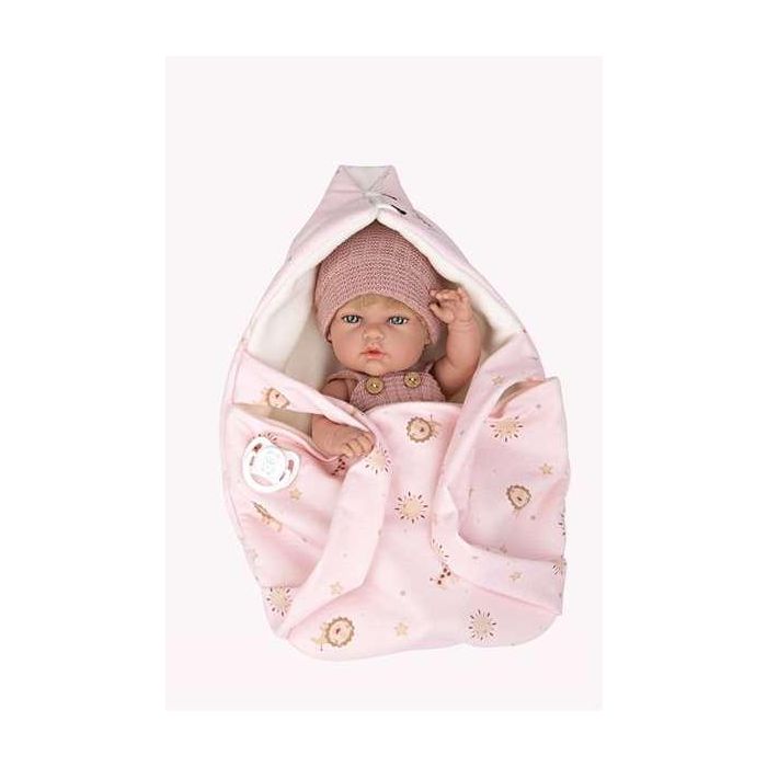 Muñecas Arias Muñeca 30 cm Natal Rosa C/Portabebe Cuerpo Vinyl Niña