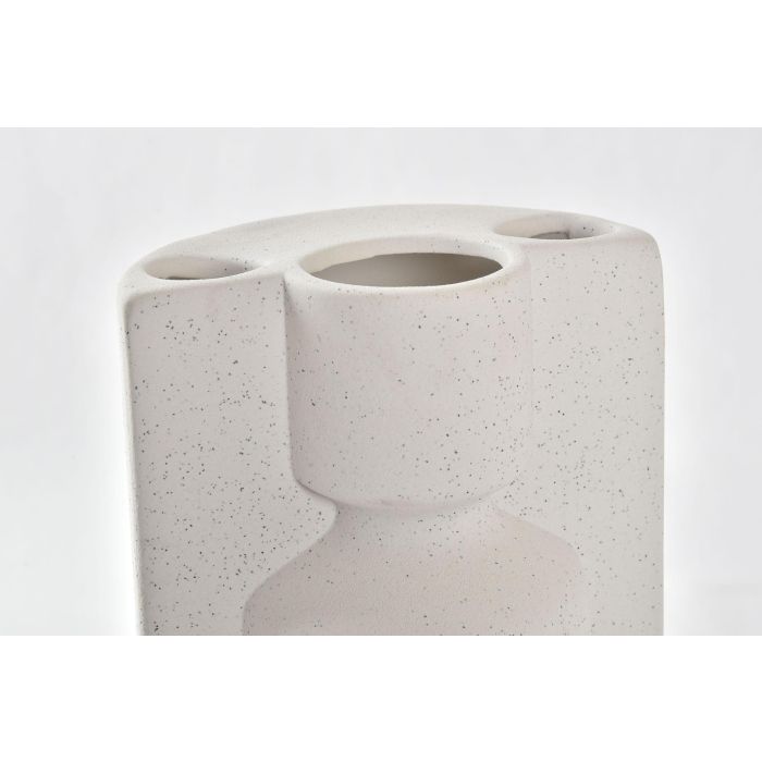DKD Home Decor Jarrón Scandi Decorativo Cerámica Blanco, Alto 23.5 cm, Ancho 14 cm, Largo 11.5 cm, Set de 4 Unidades 1