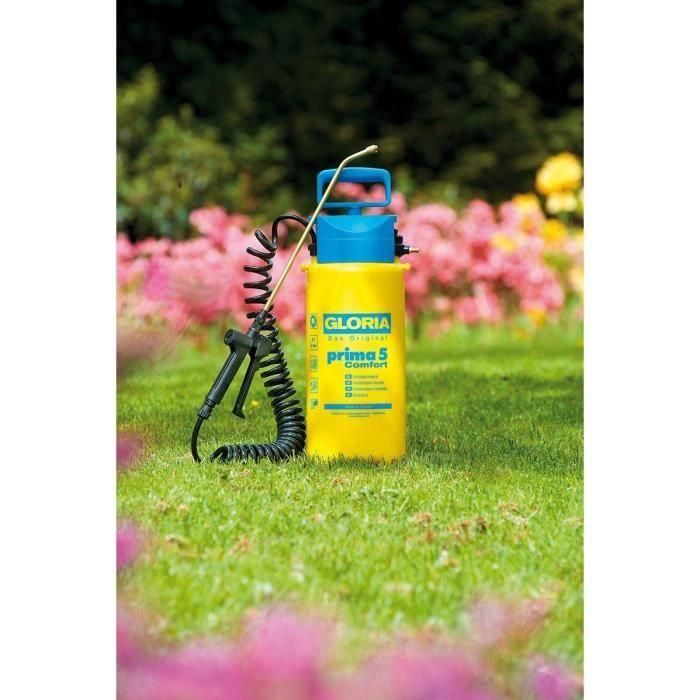 GLORIA - Prima 5 Comfort - Pulverizador a presión 5L con lanza y boquilla de latón y manguera espiral 2m50 3 GLORIA - Prima 5 Comfort - Pulverizador a presión 5L con lanza y boquilla de latón y manguera espiral 2m50 3
