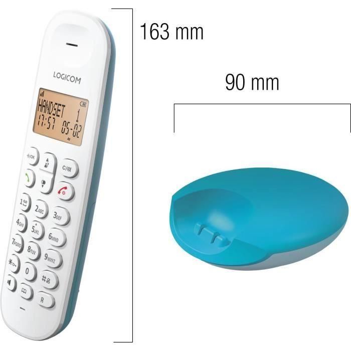 Teléfono inalámbrico fijo - LOGICOM - DECT ILOA 150 SOLO - Turquesa - Sin contestador automático 1 Teléfono inalámbrico fijo - LOGICOM - DECT ILOA 150 SOLO - Turquesa - Sin contestador automático 1
