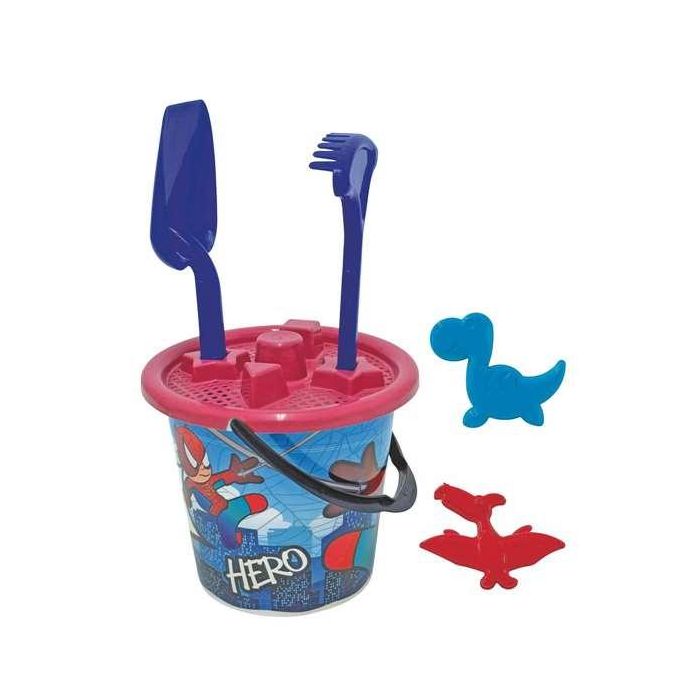 AVC - Cubo de playa con forma de araña, incluye pala, rastrillo, cedazo y 2 moldes para arena - Juguete de plástico para niños (edad mínima 10 meses) AVC - Cubo de playa con forma de araña, incluye pala, rastrillo, cedazo y 2 moldes para arena - Juguete de plástico para niños (edad mínima 10 meses)