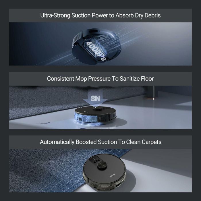EZVIZ RE4 PLUS Aspirador Robot Negro 4000 Pa, LDS LiDAR, Auto Vaciado 90 Días, CS-RE4P-PBT2 7 EZVIZ RE4 PLUS Aspirador Robot Negro 4000 Pa, LDS LiDAR, Auto Vaciado 90 Días, CS-RE4P-PBT2 7