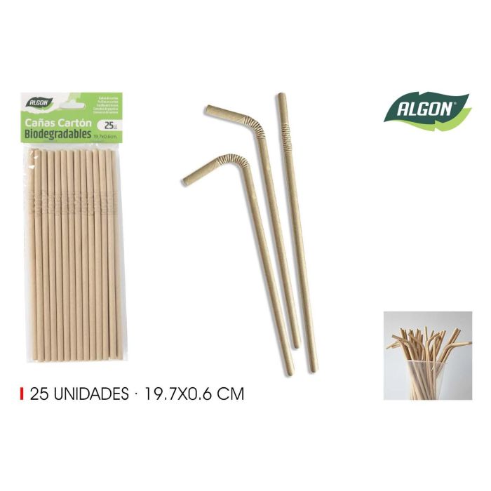 Set de 25 pajitas Kraft flexibles Algon (24 Unidades) Set de 25 pajitas Kraft flexibles Algon (24 Unidades)
