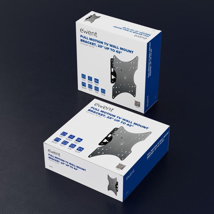 Ewent EW1520 Soporte de Pared para TV de 23 a 42 Pulgadas, Inclinable y Giratorio, VESA hasta 200x200, Carga Máxima 20 kg 2