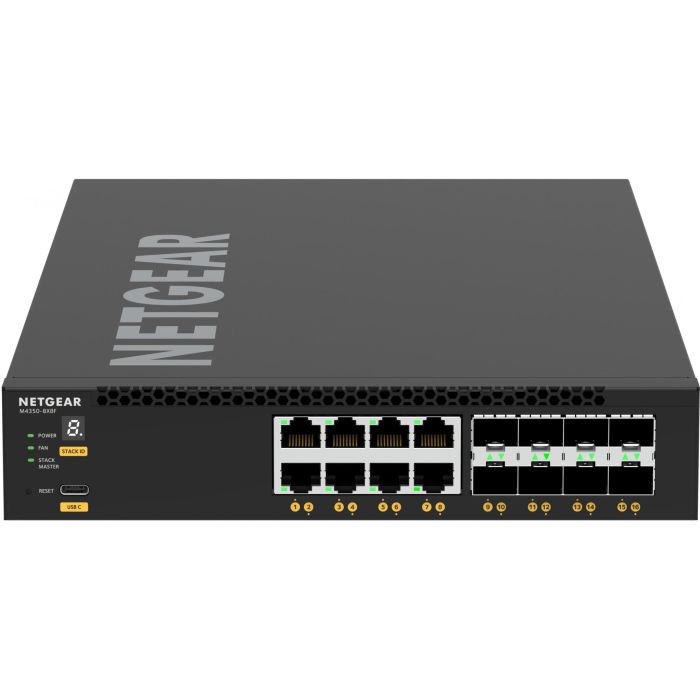 NETGEAR M4350-8X8F Switch Gestionado L3, 16 Puertos 10G (8x 10G RJ-45, 8x SFP+), Montaje en Rack 1U 2