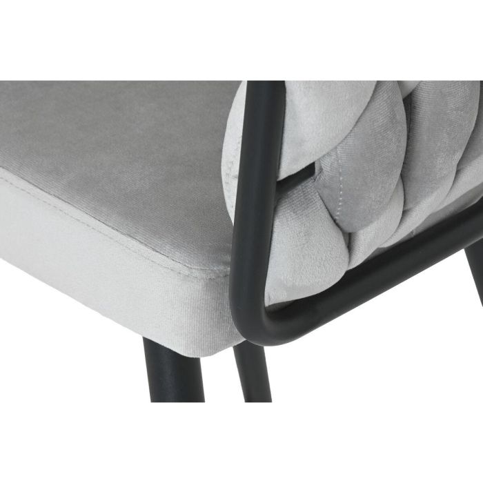 Taburete Moderno DKD Home Decor Gris Negro 53 x 101 x 58 cm 2 Taburete Moderno DKD Home Decor Gris Negro 53 x 101 x 58 cm 2