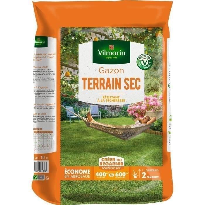 Vilmorin VIL3182670261367 Semillas de césped resistente para secano - 10 kg