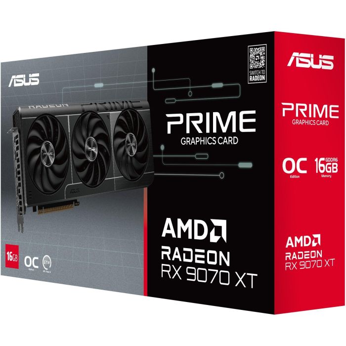 ASUS Prime -RX9070XT-O16G Tarjeta Gráfica AMD Radeon RX 9070 XT 16GB GDDR6 3010MHz PCIe 5.0 Triple Ventilador 8K DX12 Ultimate 3 ASUS Prime -RX9070XT-O16G Tarjeta Gráfica AMD Radeon RX 9070 XT 16GB GDDR6 3010MHz PCIe 5.0 Triple Ventilador 8K DX12 Ultimate 3
