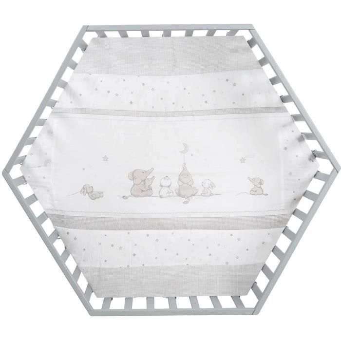 Roba ROB4005317334172 Parque Infantil Hexagonal de Madera Lacada Topo con Funda Acolchada Diseño Elefante y 6 Ruedas con Freno 1 Roba ROB4005317334172 Parque Infantil Hexagonal de Madera Lacada Topo con Funda Acolchada Diseño Elefante y 6 Ruedas con Freno 1