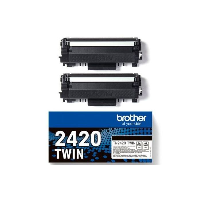 Toner Brother Tn2420Twin Para Dcp-L2510- 2530 - 2550 - Hl-L2375 Negro 3000 Paginas Pack 2 Unidades