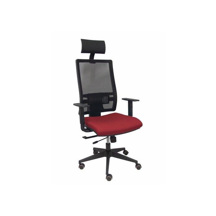 Silla Piqueras Y Crespo Horna Brazos Regulables Cabecero Incluido Mecanismo Traslack Apoyo Lumbar Respaldo Malla Transpirable Y Asiento Tapizado Bali Granate