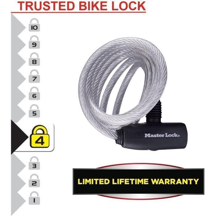 Master Lock 8127EURTRI Candado de cable de acero trenzado - Azul 1 Master Lock 8127EURTRI Candado de cable de acero trenzado - Azul 1