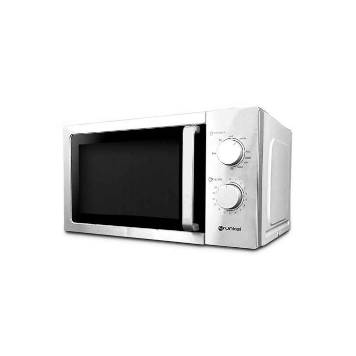 Grunkel Microondas Con Grill 700 W 20 L Metalizado,Con 5 Niveles De Potencia