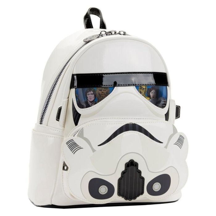 Loungefly Mochila Star Wars Stormtrooper Lenticular con diseño de casco y personajes, licencia oficial 1 Loungefly Mochila Star Wars Stormtrooper Lenticular con diseño de casco y personajes, licencia oficial 1