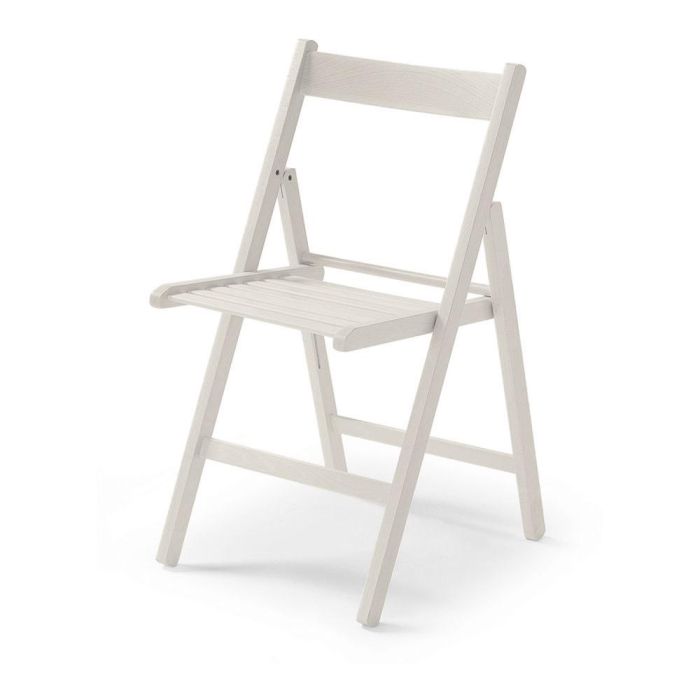 Null Silla plegable de madera blanco crudo 79x42,5x47,5cm Null Silla plegable de madera blanco crudo 79x42,5x47,5cm