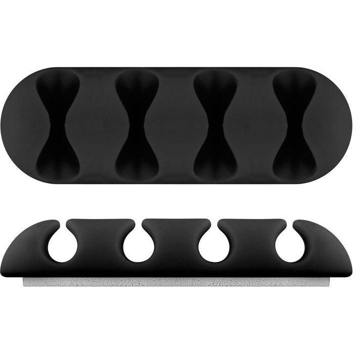 MicroConnect Cable holders 4 slot, 2 pcs, Adhesive, Black 2 MicroConnect Cable holders 4 slot, 2 pcs, Adhesive, Black 2