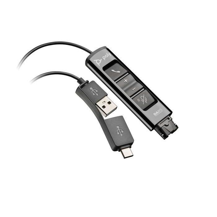 Poly DA85 TAA - Adaptador Digital USB a QD Negro para Auriculares, Integración Microsoft Teams, Calidad Pro para Call Center 0 Poly DA85 TAA - Adaptador Digital USB a QD Negro para Auriculares, Integración Microsoft Teams, Calidad Pro para Call Center 0