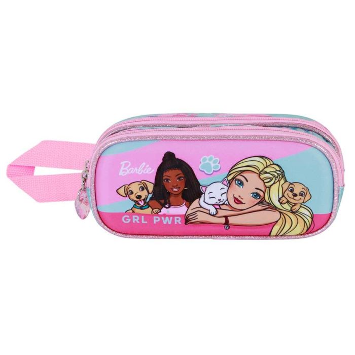 Barbie Estuche Portatodo 3D Doble Pets Rosa con relieve, 2 compartimentos y cremallera 1 Barbie Estuche Portatodo 3D Doble Pets Rosa con relieve, 2 compartimentos y cremallera 1