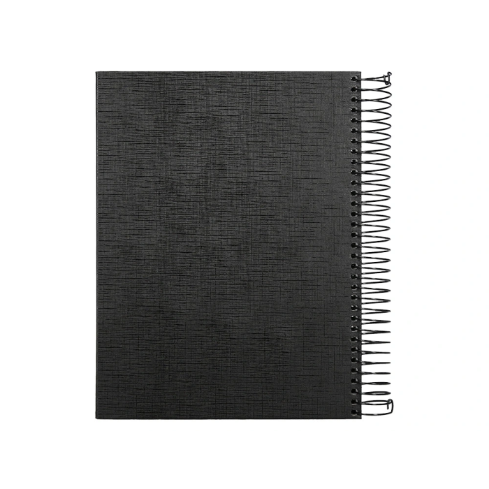 Liderpapel Cuaderno espiral A5 micro papercoat tapa forrada 140 hojas 75gr cuadro 5mm banda 5 colores 6 taladros negro 3