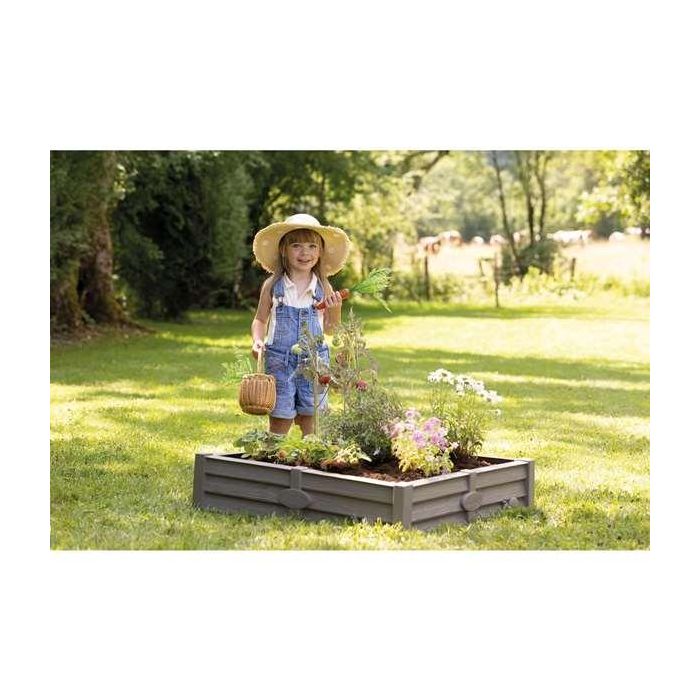 Arenero con 2 usos, usa la arena para jugar o para cultivar. capacidad 60-70 litros. 77x76x17 cm 2 Arenero con 2 usos, usa la arena para jugar o para cultivar. capacidad 60-70 litros. 77x76x17 cm 2