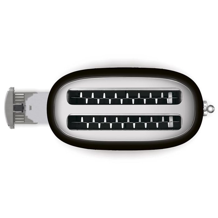 Smeg TSF02BLEU Tostador 4 rebanadas 2 ranuras Negro Acero Inoxidable 1500W 2