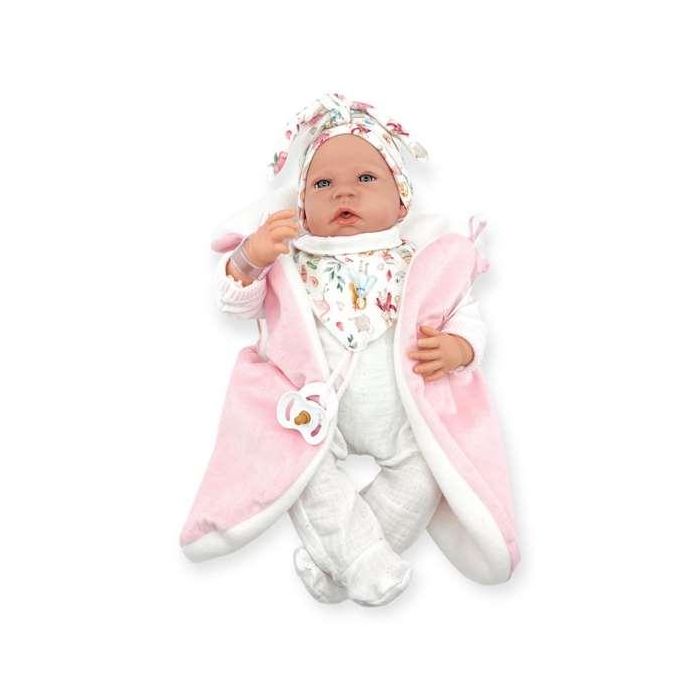 Reborn buzo blanco punto mecanismo real almohada lactancia ref: 18302-24 50 cm Reborn buzo blanco punto mecanismo real almohada lactancia ref: 18302-24 50 cm