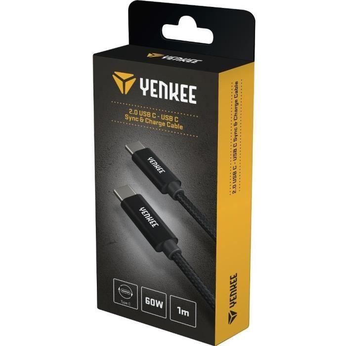 Cable USB-C de 1 m - YENKEE - YCU C101 BK 3 Cable USB-C de 1 m - YENKEE - YCU C101 BK 3