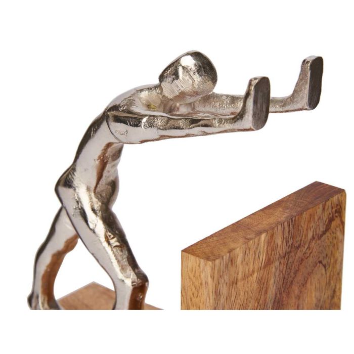 Figura Decorativa Posalibros Plata Soporte Madera Giftdecor 16X18CM (6 Unidades) 2 Figura Decorativa Posalibros Plata Soporte Madera Giftdecor 16X18CM (6 Unidades) 2