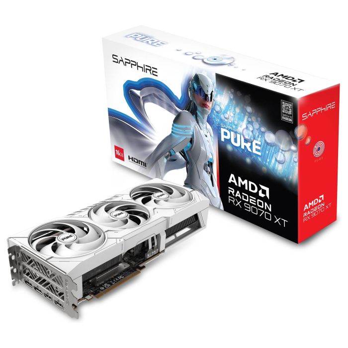 Sapphire RX 9070 XT 16GB GDDR6 3 Fan Blanco PCI Express 5.0 Sapphire RX 9070 XT 16GB GDDR6 3 Fan Blanco PCI Express 5.0