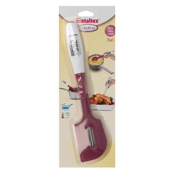 Metaltex Espátula de silicona con termómetro digital extraíble 30 cm, 2 en 1, -20°/+230°C 2