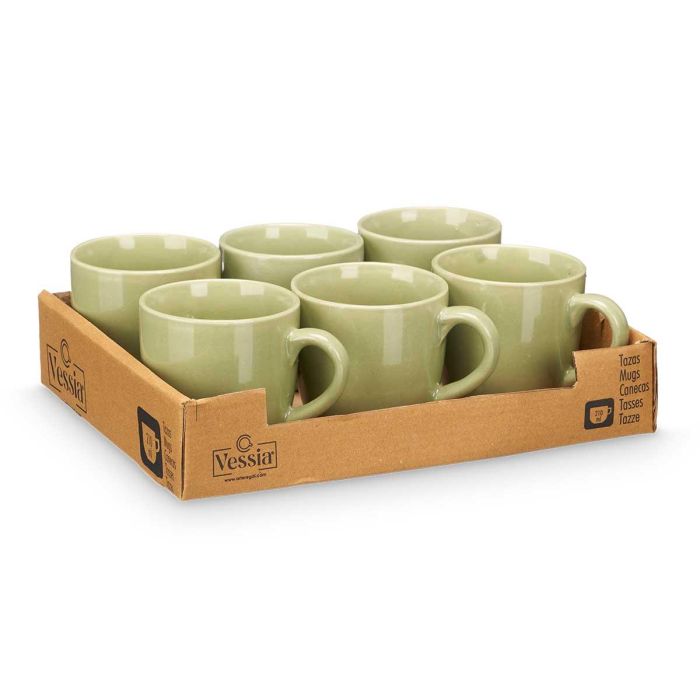 Taza Café con Leche Verde Menta 210 ml Vessia - Cerámica Loza, 11x8x8 cm (24 Unidades) 2 Taza Café con Leche Verde Menta 210 ml Vessia - Cerámica Loza, 11x8x8 cm (24 Unidades) 2