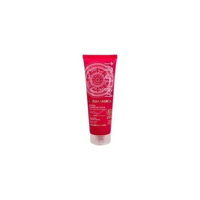Natura Siberica Gel de Ducha Exfoliante Spa de la Taiga con Ginseng Siberiano y Serba Silvestre, Limpia y Revitaliza la Piel, Ecocert 200ml