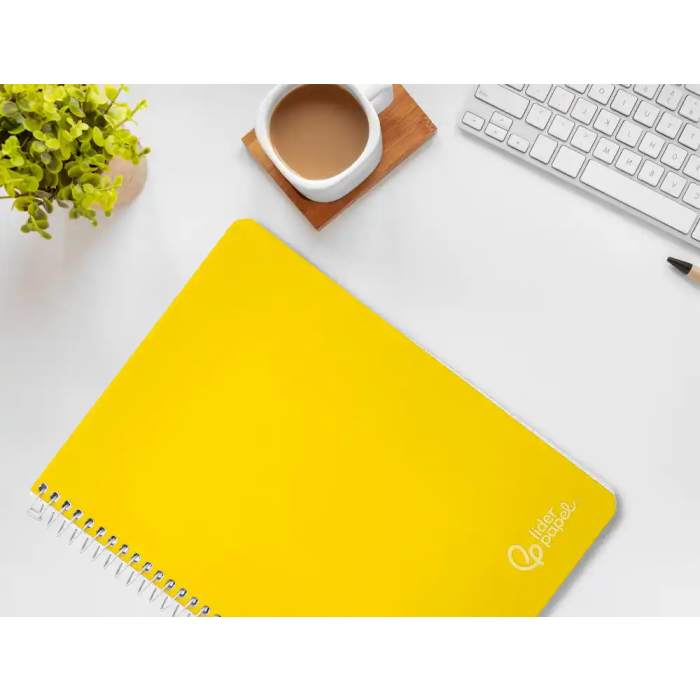 Liderpapel Cuaderno Espiral A4 Witty Tapa Dura 80 Hojas 90gr Rayado Horizontal Con Margen Amarillo 6