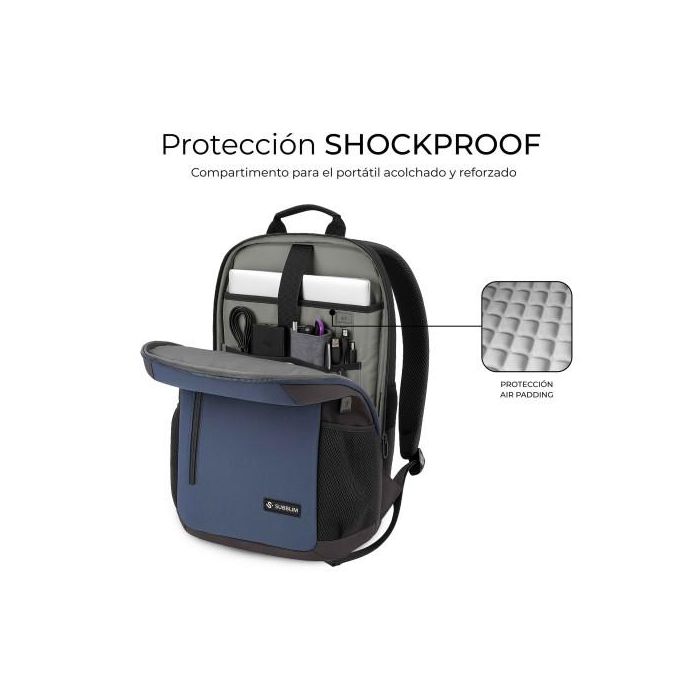 Subblim Mochila Xpand Air Padding Backpack para Portátiles hasta 15.6" 21L Puerto USB Azul SUBBP-5NXAP02 2