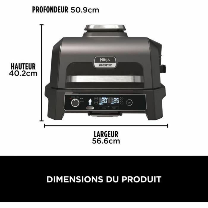 Ninja OG850EU Barbacoa y Ahumador Eléctrico para Exterior Woodfire Pro XL con Termómetro y Freidora de Aire 5 Ninja OG850EU Barbacoa y Ahumador Eléctrico para Exterior Woodfire Pro XL con Termómetro y Freidora de Aire 5