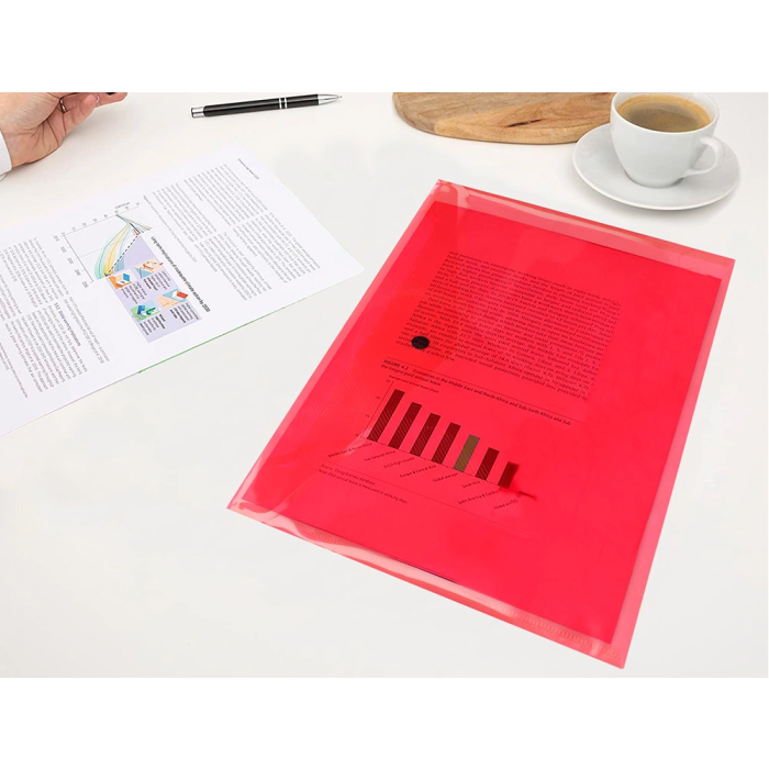 Liderpapel Carpeta Dossier con Broche, Transparente, DIN A4, Paquete de 12 Unidades, Colores Surtidos, Polipropileno 180 micras, Capacidad 50 Hojas 7