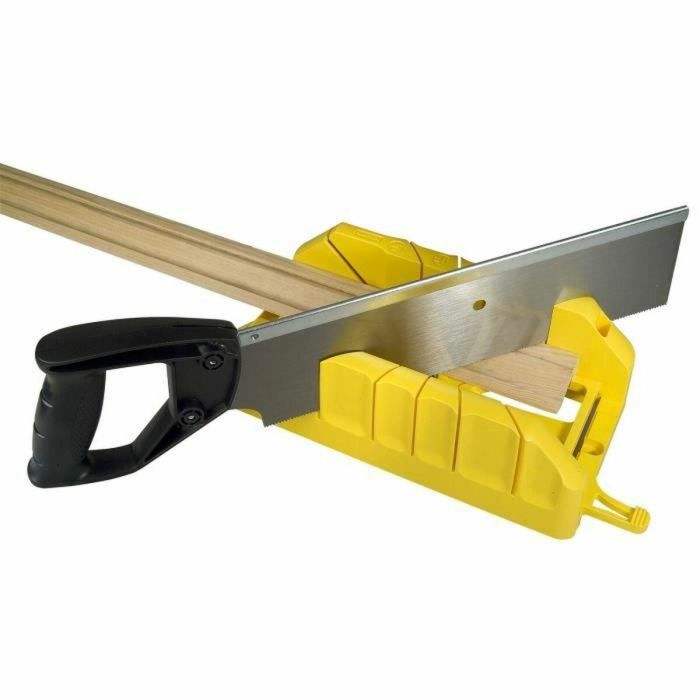 Stanley Caja de Corte con Sierra Trasera Integrada, Plástico ABS Resistente, 3 Ángulos (45°, 90°, 22.5°) para Madera y Molduras 2 Stanley Caja de Corte con Sierra Trasera Integrada, Plástico ABS Resistente, 3 Ángulos (45°, 90°, 22.5°) para Madera y Molduras 2