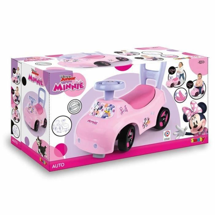 Smoby - Portabebés 2 en 1 - Minnie - Caja debajo del sillín + bocina - A partir de 10 meses - Fabricado en Francia 1