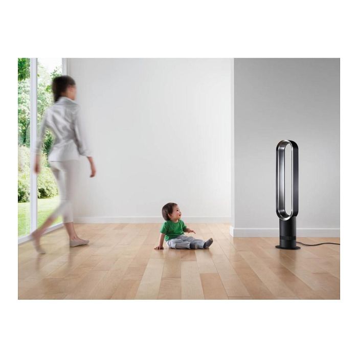 Dyson AM07 Ventilador sin Aspas de Pie para Habitaciones hasta 81 m³, Control Remoto, 10 Velocidades, Plata y Blanco