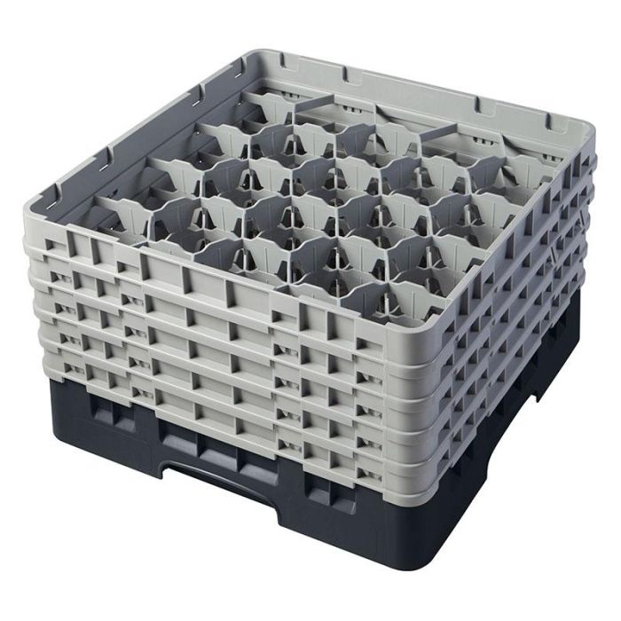 CAMBRO - 20S958-110 - Cesta de lavado 20 comp. 5 alturas - 9,84 cm Ø máx. - alt. máx. 25,8 cm - 50 x 50 x 30,8 cm - Negro