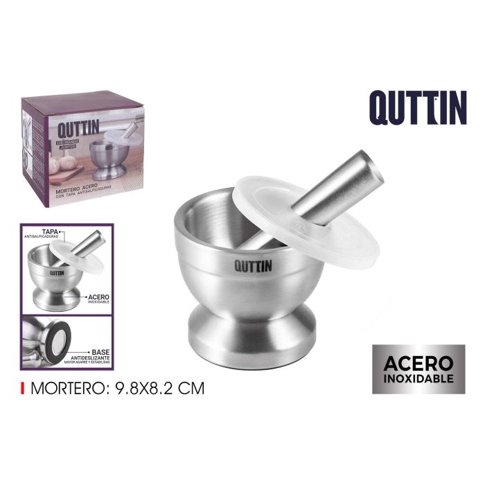 Quttin Mortero de Acero 9.8 x 8.2 cm, 805 g (6 Unidades)