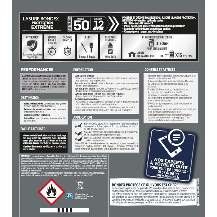 Tinte madera teca bondex 12 años protección extrema 5L 4